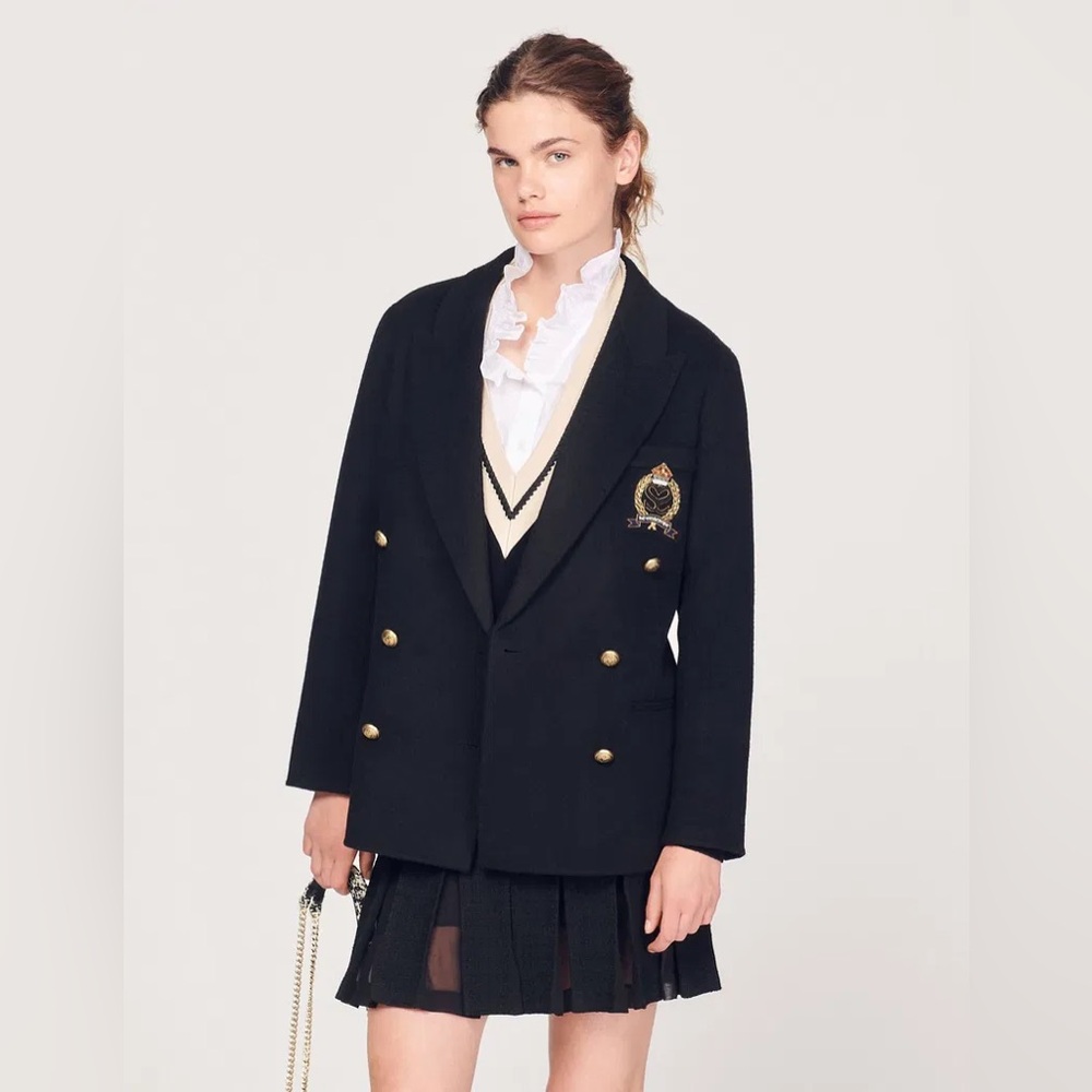 Sandro Wool‎ Double Breasted Blazer NWT